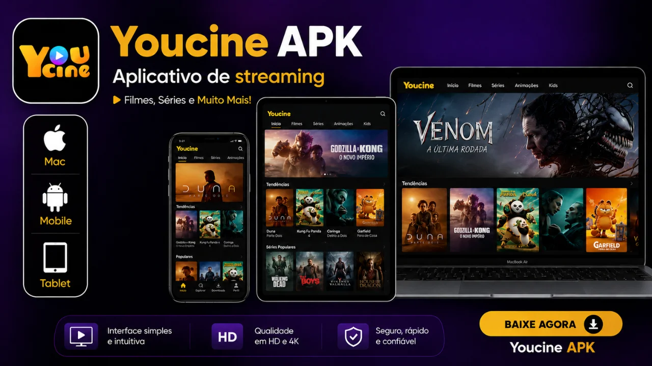 Aplicativo de streaming Youcine APK